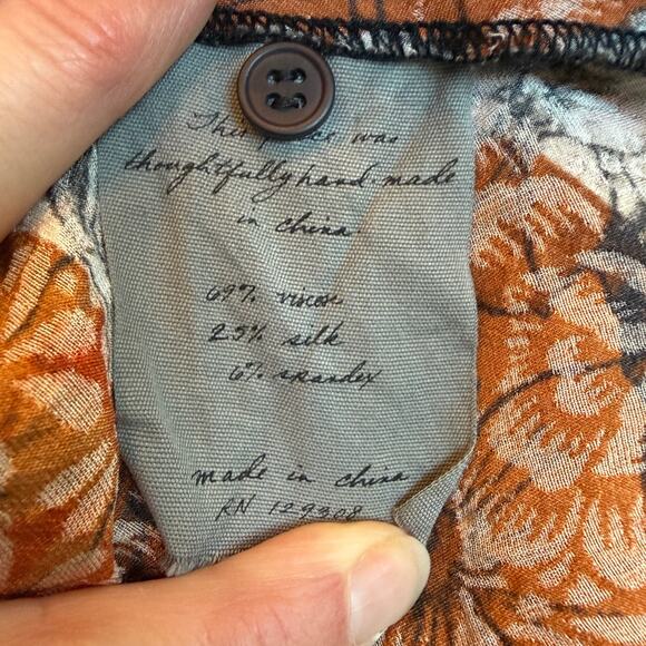 Raquel Allegra Bella Dress Flower Medley Feminine V-Neck Silk Jacquard Small 2/4 - Picture 8 of 11